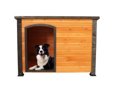 45"Dog House Outdoor and indoor wooden kennel, winter strap with elevated feet, large dog weatherproof (gold red and black) 45"Dog House Outdoor and indoor wooden kennel, winter strap with elevated feet, large dog weatherproof (gold red and black)